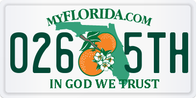 FL license plate 0265TH