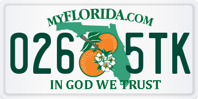 FL license plate 0265TK