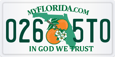 FL license plate 0265TO
