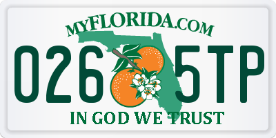 FL license plate 0265TP