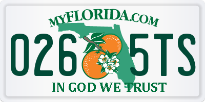 FL license plate 0265TS