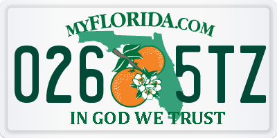 FL license plate 0265TZ