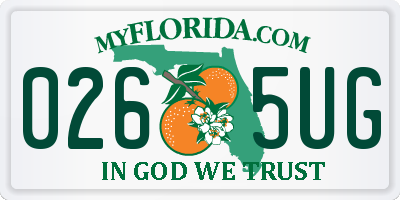 FL license plate 0265UG
