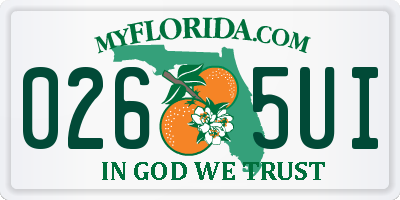 FL license plate 0265UI