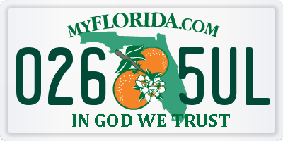 FL license plate 0265UL