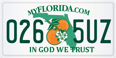 FL license plate 0265UZ