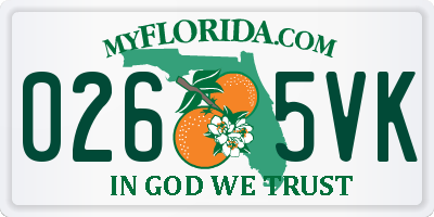 FL license plate 0265VK