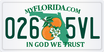 FL license plate 0265VL