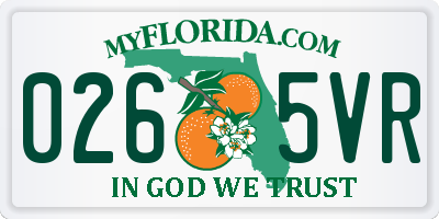 FL license plate 0265VR