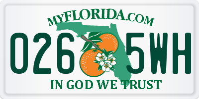 FL license plate 0265WH
