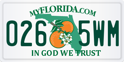 FL license plate 0265WM