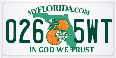 FL license plate 0265WT