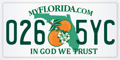 FL license plate 0265YC