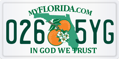 FL license plate 0265YG