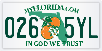 FL license plate 0265YL
