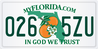 FL license plate 0265ZU