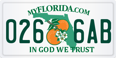 FL license plate 0266AB