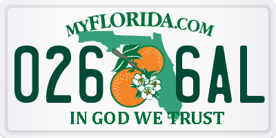 FL license plate 0266AL