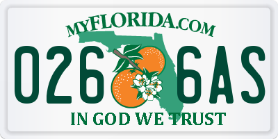 FL license plate 0266AS