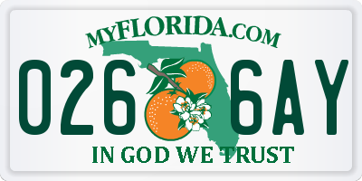 FL license plate 0266AY
