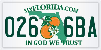 FL license plate 0266BA
