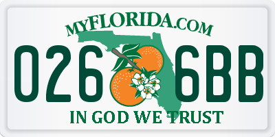 FL license plate 0266BB