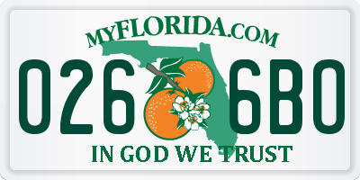 FL license plate 0266BO