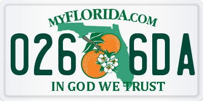 FL license plate 0266DA
