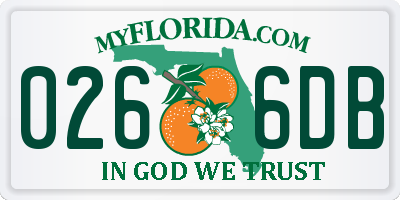 FL license plate 0266DB