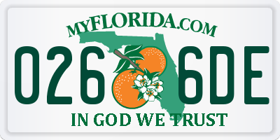 FL license plate 0266DE