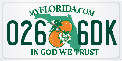 FL license plate 0266DK