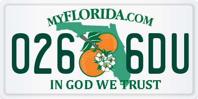 FL license plate 0266DU