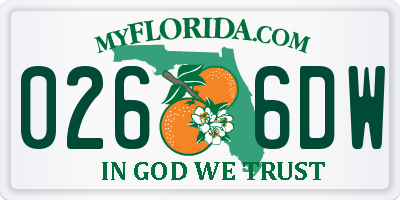 FL license plate 0266DW
