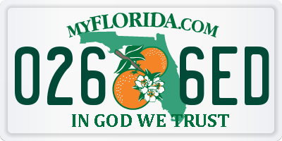 FL license plate 0266ED