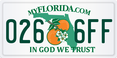 FL license plate 0266FF