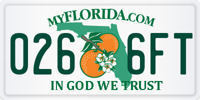 FL license plate 0266FT