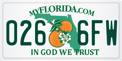 FL license plate 0266FW