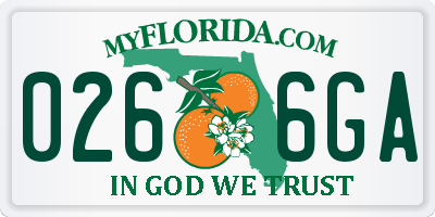 FL license plate 0266GA