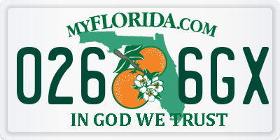 FL license plate 0266GX