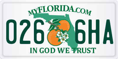 FL license plate 0266HA