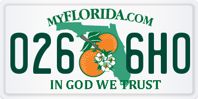 FL license plate 0266HO