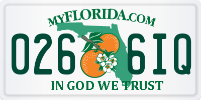 FL license plate 0266IQ