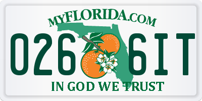 FL license plate 0266IT