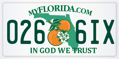 FL license plate 0266IX