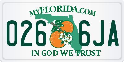 FL license plate 0266JA