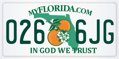 FL license plate 0266JG
