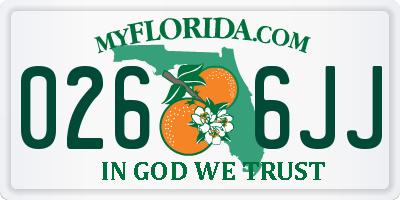 FL license plate 0266JJ