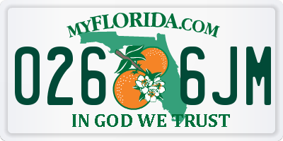 FL license plate 0266JM
