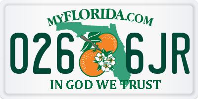 FL license plate 0266JR