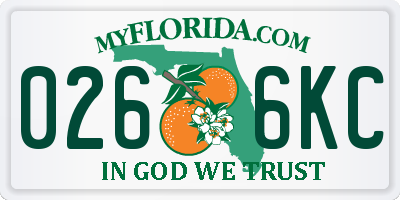 FL license plate 0266KC